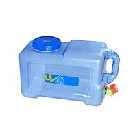 LIOOBO 12L Outdoor Water Carrier Square Water Container for Car (Blue)