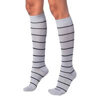 COMRAD | Premium and Stylish Compression Socks for Multipurpose Wear (Gray/Charcoal Stripe, Medium)