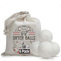 iPrimio Wool Dryer Balls – 6 Pack XL Reusable Eco-Friendly Natural Fabric Softener – Reduces Dry Time, Non-Toxic and Chemical Free – Alternative to Plastic Balls
