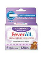FeverAll Children's 120 mg Rectal Suppositories 6 Each (Pack of 5)