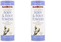 NutriBiotic Body & Foot Unscented Powder (Pack of 2) with Tea Tree Leaf Oil, Corn Starch, Sodium Bicarbonate and Grapefruit Seed Extract, 4 oz.