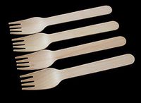 ZHONGJIUYUAN 500 Piece Birchwood Compostable Forks, Disposable Wood Cutlery Silverware Forks