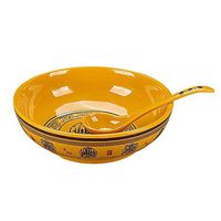 Bowl Yellow Patterns Wealth Porcelain Rice Soup Bowl, 11inch Household tableware, retro bowl