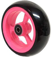 Pair of Frog Legs 4" x 1.4" Caster Wheel with Soft Roll Tire (Pink & Black)