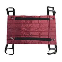 Patient Positioning Pad Transfer Belt with Shoulder Straps,Lift Sling Transport Mobility Aids Equipment Care for Elderly Bariatric (Dark Red - 4 Handles)