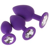 WENWING 3pcs Silicone Amal Plug for Couples Shower Enema Six Toys Trainer Sets Enhance