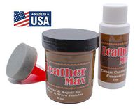 Furniture Leather Max Refinish and Restorer Kit / 4 Oz Restorer / 2 Oz Conditioner / 1 Sponge (Leather Repair) (Vinyl Repair) (Medium Brown)