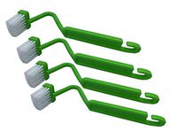 JDWG Curved Toilet Brush,8" V-Shaped Plastic Toilet Edge Brush Toilet Cleaner Brush Cleaning Toilet Rim (Pack of 4, Green Curved Toilet Brush)