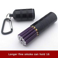 NACHEN Women's Cigarette Case Portable Sealed Cans Waterproof Aluminum Tobacco Box Can Accommodate 16 Fine Cigarettes,Black,2.8X12CM