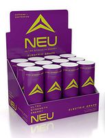 NEU Extra Strength Nootropic Energy Shots, Energy Drink: Brain Booster Focus Supplement, Coffee Alternative Nutritional Drink + Keto Energy Pre Workout with Zero Sugar, Electric Grape 2oz (12 Shots)