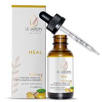 Le Jardin Naturals Hemp Oil – HEAL | Pure Hemp Extract + Natural Ginger & Lemon for Pain Relief - Everyday Stress and Anti-inflammatory Support - (1000mg | 30ml) (Single Bottle)