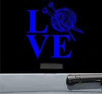 Love knitting Vinyl Decal Sticker (BLUE)