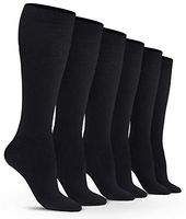 Women’s Compression Socks (6 Pack) – L/XL – Black - Graduated Muscle Support, Relief and Recovery. Great for Running, Medical, Athletic, Diabetic, Travel, Pregnancy, Nursing (8-15 mmHg)