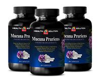 Mood and Anxiety Supplements - MUCUNA PRURIENS - Velvet Beans Extract - adaptogens Supplements - 3 Bottles 180 Capsules