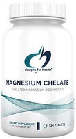 Designs for Health Magnesium Chelate Tablets - 200mg Bisglycinate Chelate (120 Tablets)