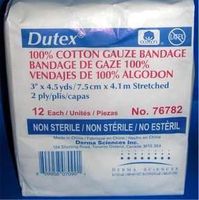 Derma Sciences 77782 Dutex Cotton 2-ply Conforming Bandage, Sterile, 3" Width x 4.1 yd Length (Pack of 96)