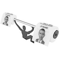 Fairly Odd Novelties Obama Flushed Away Toilet Paper w/Strong Man Holder Set Funny Bathroom Liberal Gag Gift