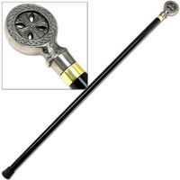 Knights Templar Iron Cross Crusaders Emblem Cane - Steel Tube Zinc Handle