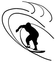 hBARSCI Surfing Vinyl Decal - 5 Inches - for Cars, Trucks, Windows, Laptops, Tablets, Outdoor-Grade 2.5mil Thick Vinyl - Black