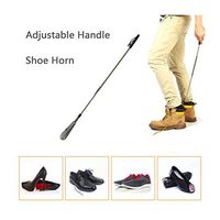 Professional Adjustable Stainless Steel Handle Shoe Horn, 1 Pack 77.5cm Long, Top Quality Shoe Helper- Perfect Shoe Horn for Men, Women and Kids (77.5×4.2cm/30.5×1.65inch, Silver)