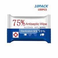 Disinfectant Wipes 10 Pack(100 Pcs), 75% Medical Alcohol Wet Wipes, Antiseptic Cleaning Wipes for Hand Home House Travel Office Electronics School Cleaning,Multiple Uses, Convenient&Fast