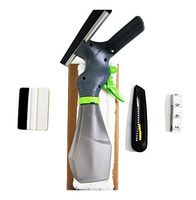 HIDBEA Installation Tool Cut Film Easy Window Cleaner, Microfiber Pad, Squeegee Scrubber, Spray Bottle, Tape Measure, Utility Knife, Complete Glass Tint Application Kit, White