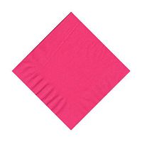 600 Hot Pink (12 Pks of 50) 2 Ply 10" X 10" Plain Solid Color Beverage Cocktail Napkins