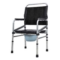 Medical Folding Stainless Steel Bedside Commode, with Padded Seat and Arms Portable Toilet for Adults Commode Chair