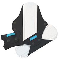 Charlie Banana 3 Feminine Pads, Super+ Black, 0.4 Pound