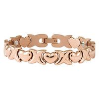 Divoti Hug & Kiss PVD Rose Gold Titanium Magnetic Bracelets for Women, Pain Therapy w/99.99% Germanium 7.5"