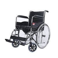 Jiu Si- Wheelchair - Steel Tube Elderly Disabled Small Travel Light Folding Portable Travel Manual Wheelchair Wheelchair (Color : Pneumatic tire)