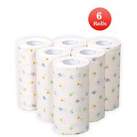 Kitchen Paper Towels, Soft & Multifold Paper Towels Household Roll Paper Towel 65 Sheets per Roll (6 Rolls)