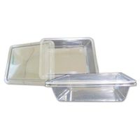 Placon PT125, 8-11/16" X 6-5/8" X 1-1/4" Fresh'n'Clear Shallow PET Base with Lid, Take Out Disposable Catering Food Tray Containers with Matching Covers (50)