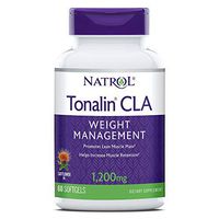 Natrol Tonalin CLA Softgels, Derived from Safflower Plant, Promotes Lean Muscle Mass, Helpes Increase Muscle Retention, Promotes Fat Metabolism, Weight Management Supplement, 1,200mg, 60 Count