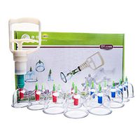 Massage Tools Back Massagers Cupping Device, Suction Cupping Household Vacuum Suction Cup Physical Massager Chinese Cupping Moisture Absorption Tank (14 cans) (Color : Clear, Size : 352515cm)