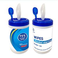 2 Packs x 60 Sheets/Pack Disinfectant Wipes Portable 75 Alcohol Antiseptic Cleaning Sterilization Wipes Wet Wipes for Tourism, Hotel, Restaurant, Home, Office