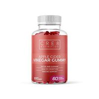 CRE8 Nutrition Apple Cider Vinegar Gummies - Unfiltered and All-Natural ACV Gummies with Mother Enzyme & Ginger- Helps with Detox, Cleanse & Bloating Relief for Women, Men and Kids - 1 Month Supply
