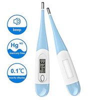 Wasatuo Digital Body Thermometer, Flexible Tip Accurate Baby Oral, Rectal, Underarm Thermometer Waterproof Basal Thermometer with Beeper and Memory for Newborns, Kids, and Adults