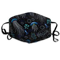 TDynasty Unisex Mouth Mask Funny Deep Sea Jellyfish Surgical Masks Can Be Washed Reusable for Outdoor Cycling