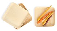 Leafily Palm Leaf Plates - 9" Square (Thin Rim) - Heavy Duty - Elegant - 100% Compostable - Better than Bamboo or Wood - Disposable - Biodegradable - Premium Party Plates - USDA Certified - 22 Count