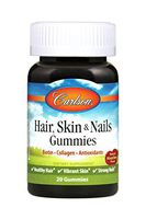 Carlson - Hair, Skin & Nails Gummies, Biotin - Collagen - Antioxidants, Healthy Hair, Vibrant Skin & Strong Nails, Natural Berry Flavor, 20 Gummies