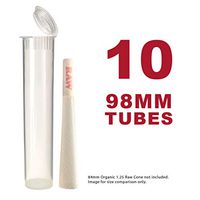 98MM Clear Doob Tubes | 10 Pack | Waterproof Airtight and Smell Proof Blunt Vial Container | Child Resistant with Squeeze Pop Tops | BPA-Free | Ideal for Storing Pre Rolled Raw Cones