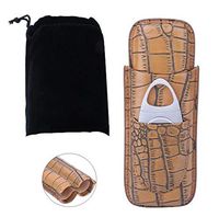 Cigar Case, 2 Tube Leather Personalized Fashionable Practical Convenient for Lovers Birthday Wedding Business Travel Gift Cigar Holder