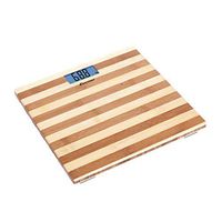 ZYY 180kg Weight Scale Household Square Bamboo Board Material High-Grade Solid Wood Large Surface Health & Personal Care (Color : A)