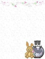Children's Rabbit & Cat Stationery Printer Paper 26 Sheets