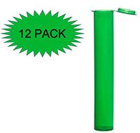 Pre Roll EZ Squeeze Smell Proof Doob Tube for Blunts Joints and Cigarettes for Easy Safe On The Go Travel Storage - 4.5 Inch (12 - Green)