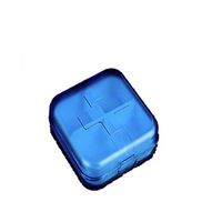 YunZyun Medical Pill Box, Portable Pocket Travel 4 Compartments Plastic Medicine Vitamin Container, Pill Organizer Box for Purse (Blue)