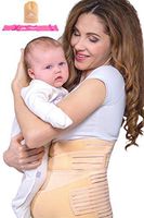 Postpartum Belly Wrap 3 in 1 Support Recovery Band Set Waist, Pelvis Belt - Body Shaper Trainer - Postnatal Shapewear Tummy Cinch - C Section Girdle, Corset - Post Pregnancy Posture |Watch Video| S/M