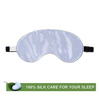 LilySilk raw Silk Sleep Mask with Adustable Straps 100% Mulberry, Both Side Silk, Super Soft and Smooth Silk Eye Mask, Light Blue