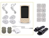TENS Unit 16 Modes Pain Relief Portable Electro Massage Therapy Device Pulse Impulse Massager Beige Shoes Extra Pads
